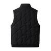 Men's And Women's Casual Solid Color Textured Embossed Stand-up Collar Zipper Fleece Warm Sleeveless Cotton Vest