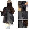 Yuoku Sheer Summer Long Loose UV Lightweight Shirt with Back Sun Shiny Sheer One Size Fits Women's Shirt, Blouse, Sleeve, Fit, Casual, Protection,