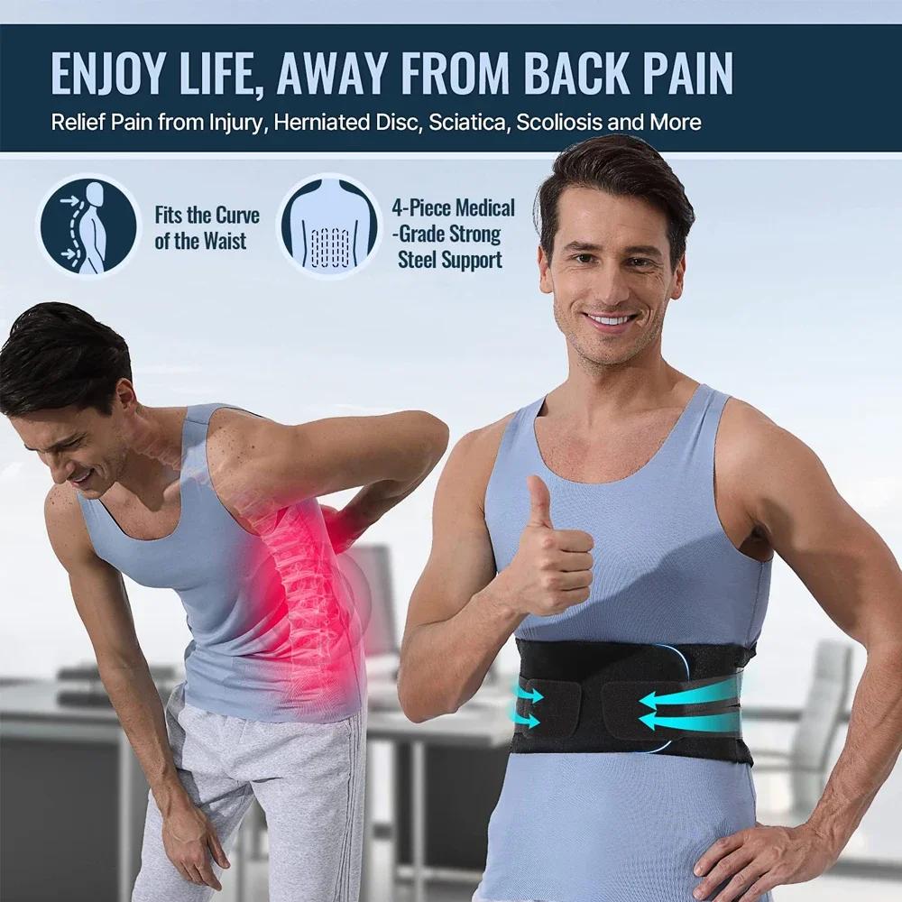 Back Brace For Lower Back Pain,Breathable Back Support Belt For Men And Women,Lumbar Support Belt With Strong Support Straps