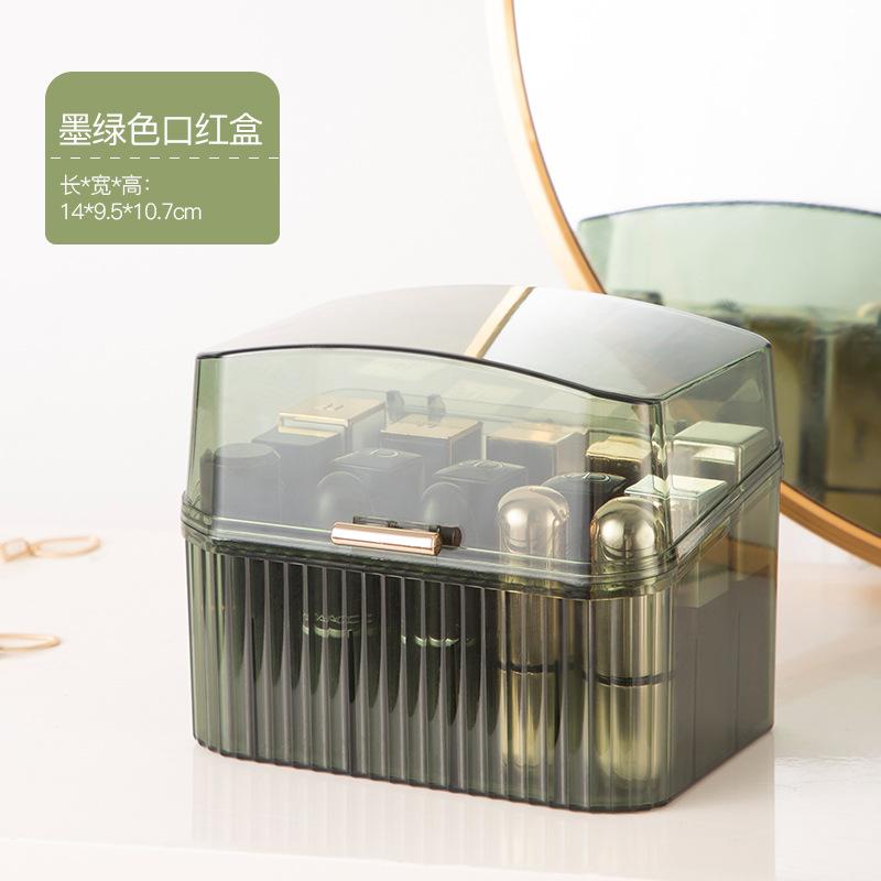 Light Luxury Transparent Makeup Organizer Dustproof Desktop Lipstick Case Portable Display Rack for Home