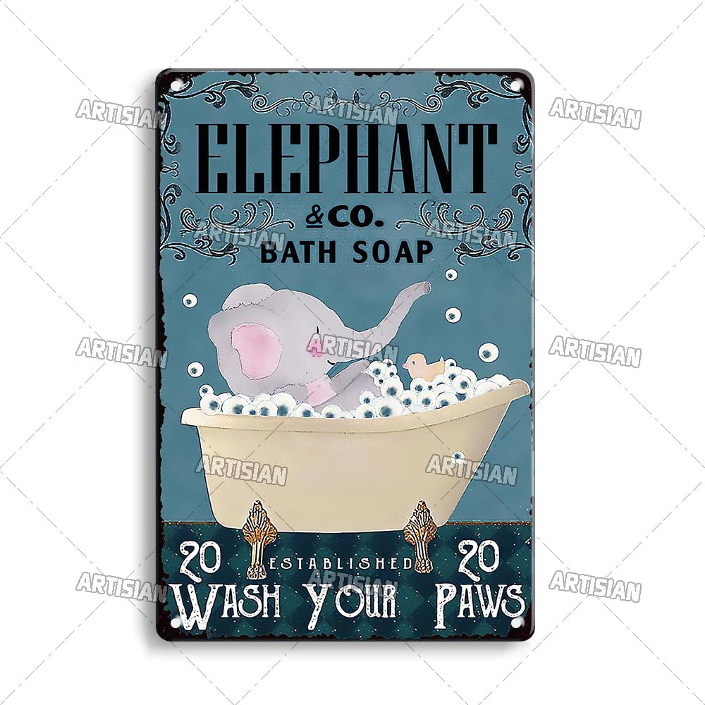 Artisian Bathroom Metal Sign Washing Room Tin Poster Toilet Decorative Plate Bath Soap Wall Decor Garage Bar Pub Club Hotel Cafe