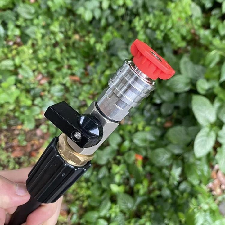 Leak Resistant Ergonomic High Pressure Hose Coupler 1/4Inch Valves Metal Connector Professional Automotive Cleaning Tool