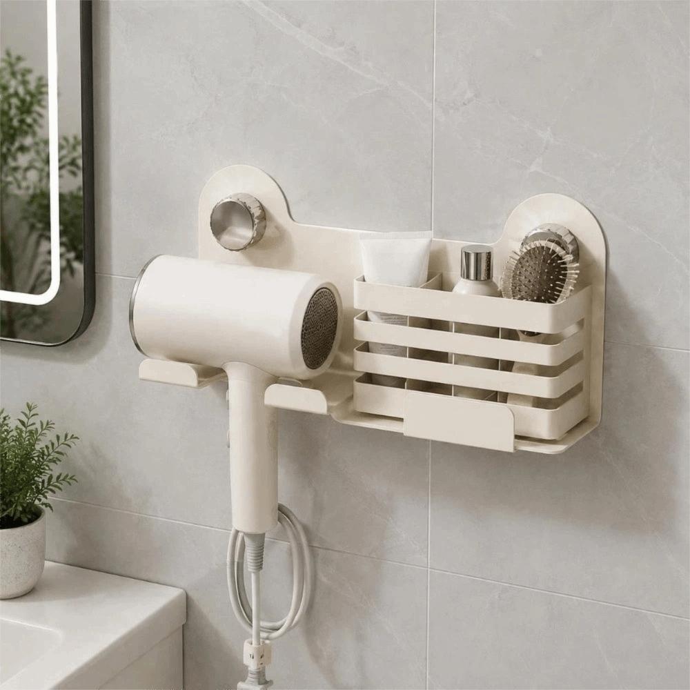 Space Saving Suction Cup Hair Dryer Holder No-Drill Hair Straightener Holder Salon Use