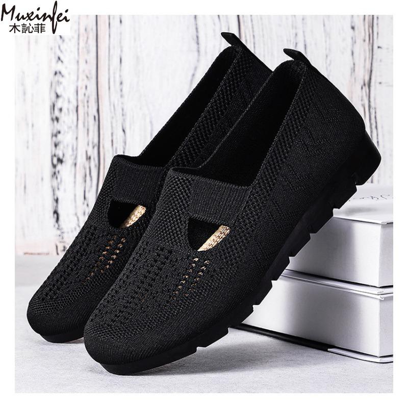 Women's Summer Shoes Breathable Flat with A Casual Women's Sneakers Comfortable Soft Sole Large Size 36-43 Cheap Shoes Clearance