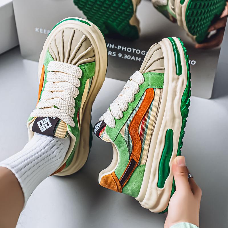 Herresko sommer ny mote allsidige plattform høydeøkende tidevannssko koreansk versjon ins populære fritidssportssko oppløselige sko