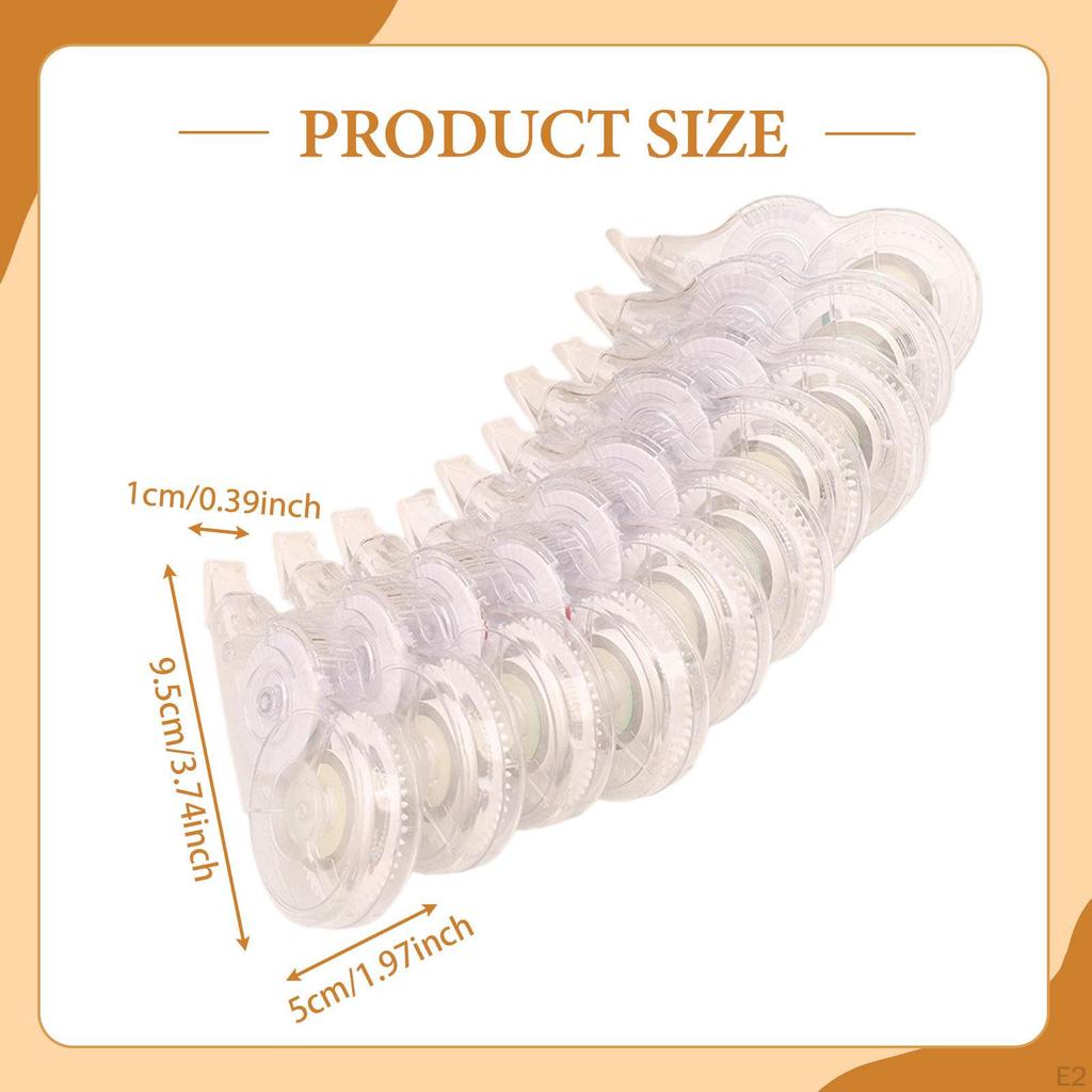 10Pcs Correction Tape with Dispenser Easy To Use Roller Pocket Eraser