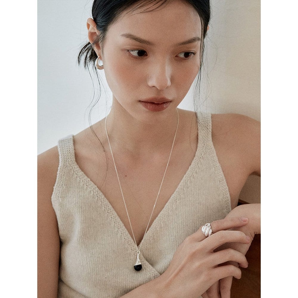 Onyx Bell Drop Necklace