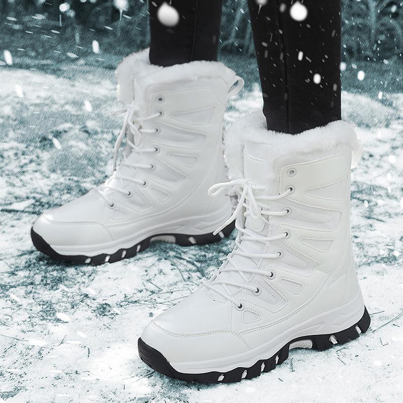 Winter Outdoor Travel Sports Large Size Snow Boots Women's Fleece Warm Medium Boots Women's Boots Ski Hiking Shoes