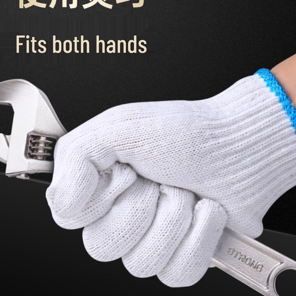 Men's Non-Slip Work Gloves - Durable, Wear-Resistant, Thickened Cotton Yarn & Nylon for Construction.