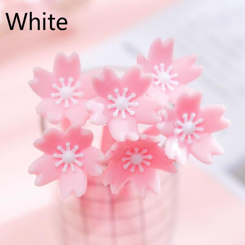 10 Pcs Silicone Pink Creative Cute Cherry Blossoms Flower Stationery Office School Supplies Gift Simulation Gel Pens LS