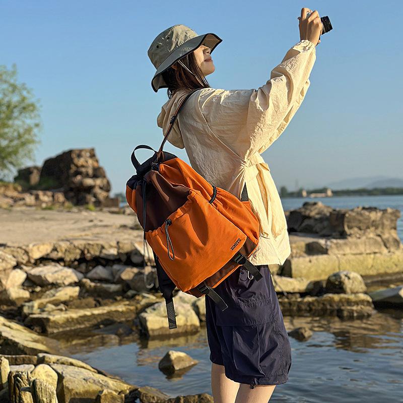 Schoolbag Drawstring Bundle Casual Backpack Outdoor Sports Short Trip Large Capacity Backpack Trendy Versatile Storage Bag