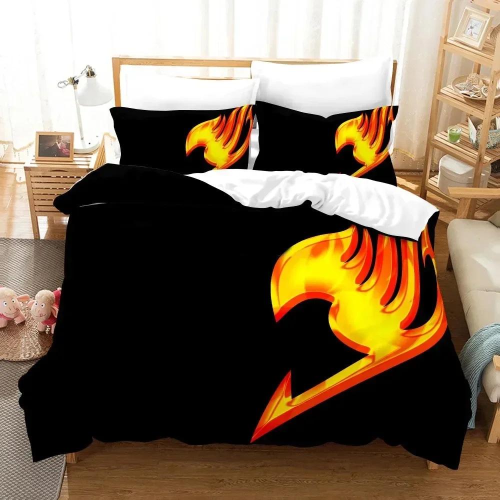 

3D Print Anime Fairy Tail Logo Natsu Comfortable Duvet Cover Pillowcase Bedding Set Children Bedroom Decoration Home Textile 70x133cm 2pcs
