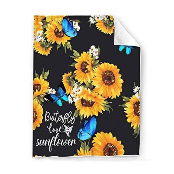 Sunflower Pattern Flannel Blanket Sofa Sheet Bedspread Blanket