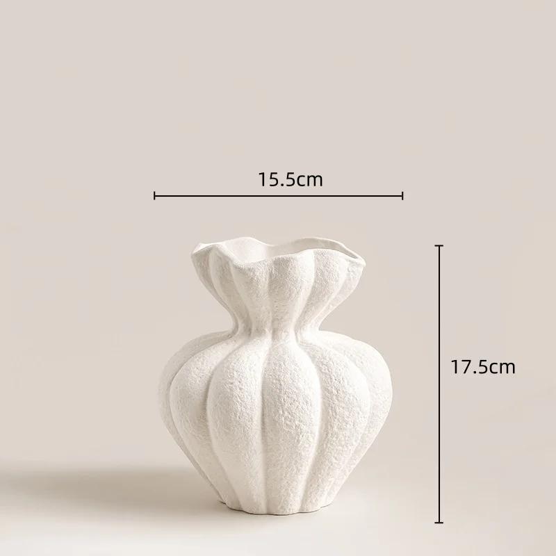 

For Ceramic Vase White Frosted Grain Bud Shape Floral Arrangement Accessories Ceramic Handicraft Terrarium Room Decoration
