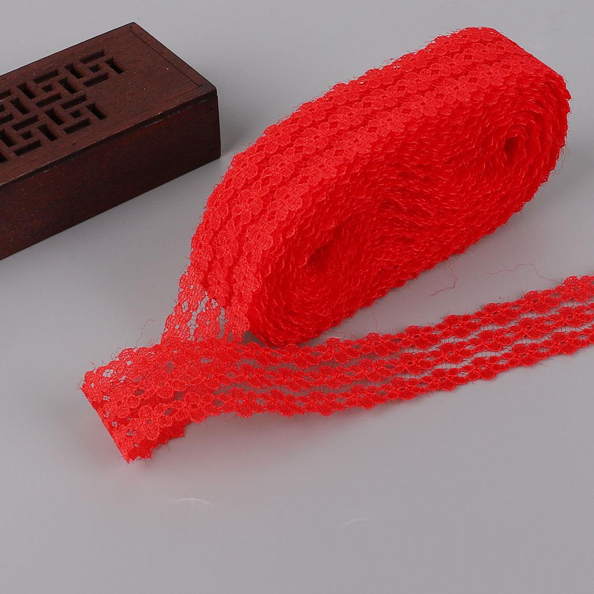 10 ярдов 2,5 см ремесленные изделия вышитые сетчатые кружевные края ленты DIY ремесла красный