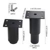 XINMEIWEN 4-Pack Metal Adjustable Furniture Legs, Cabinet Legs, Heavy-Duty Bed Center Frame Slat Support Legs for Table, Bed, Sofa (3''-4.7'', Black)