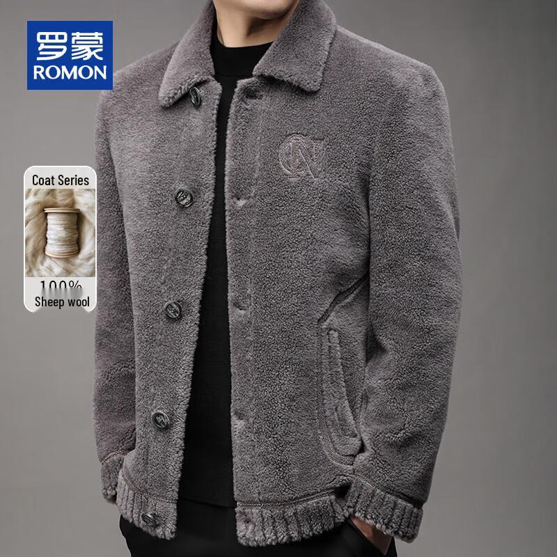 

ROMON Men s 100% Wool Warm Loose Fit Lapel Overcoat M
