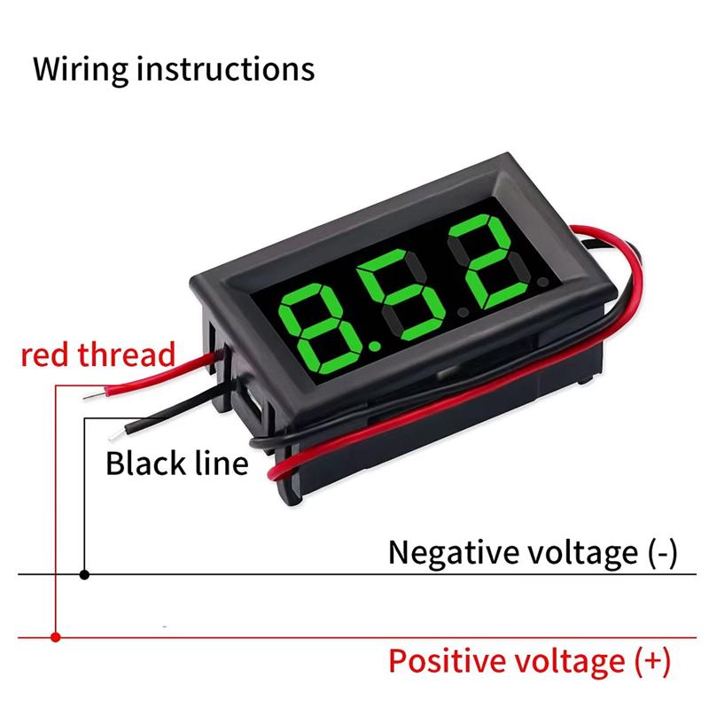 Digital Voltmeter DC 4.5V To 30V Digital Voltmeter Voltage Panel Meter Red For 6V 12V Electromobile Motorcycle Car