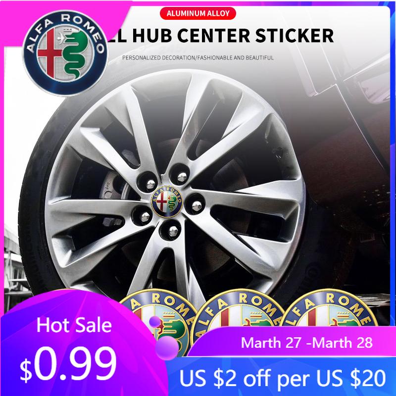 For Alfa Romeo 4Pcs 56mm Car Wheel Center Hub Caps Logo Sticker For Alfa Romeo Giulia Stelvio Giulietta 156 159 147 Mito Tonale