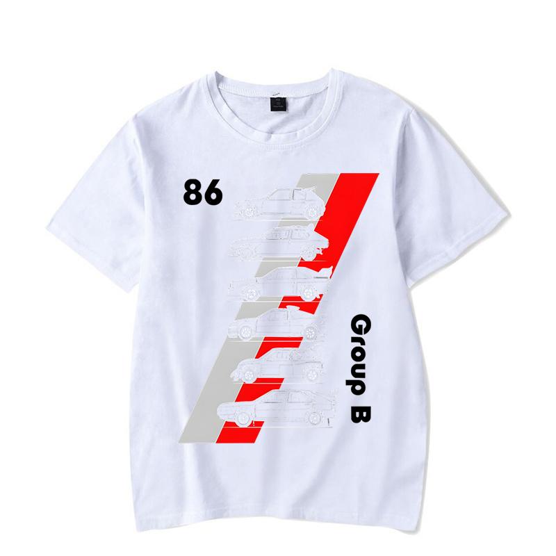 

86 Group B Legends Rally Cars Футболки Смешные футболки Женские футболки унисекс Летние футболки с коротким рукавом Черные топы Футболки Уличная одежда в стиле хип-хоп XXXL белый