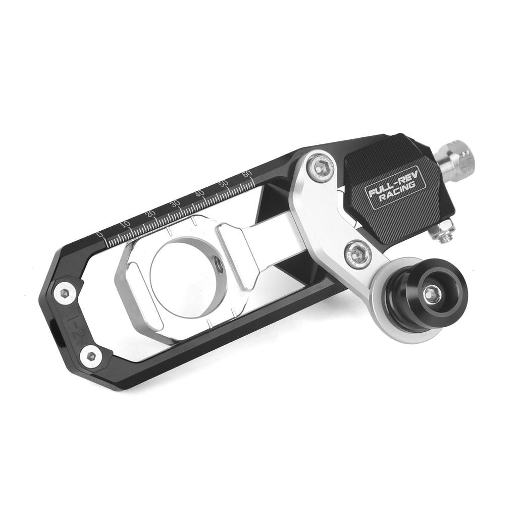 Motorcycle Chain Tensioner Adjuster with Swingarm Spools for YAMAHA R1 YZF-R1 2007-2014 Black&Silver