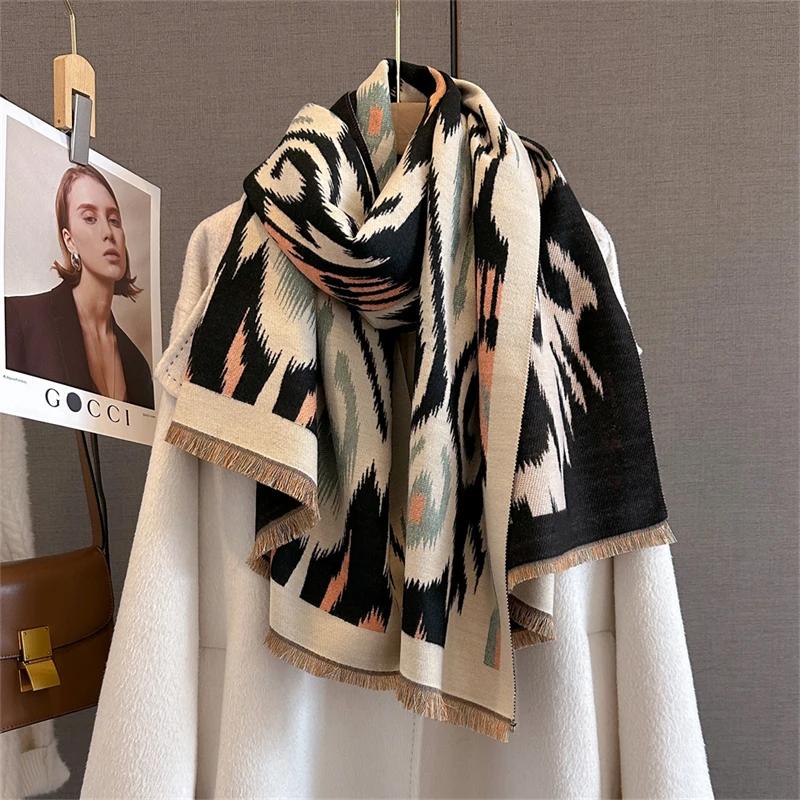 New Winter Scarf For Women Long Warm Cashmere Scarves Hijab Solid Lady Shawl Wrap Female Pashmina Bandana Head Scarfs