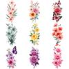 9 Stück Blumen Temporäre Tattoos für Männer Frauen Pflanze Narzisse Rose Pfingstrose Fake Tattoo Aufkleber Wasserdicht Körper Arm Tattoo Aufkleber