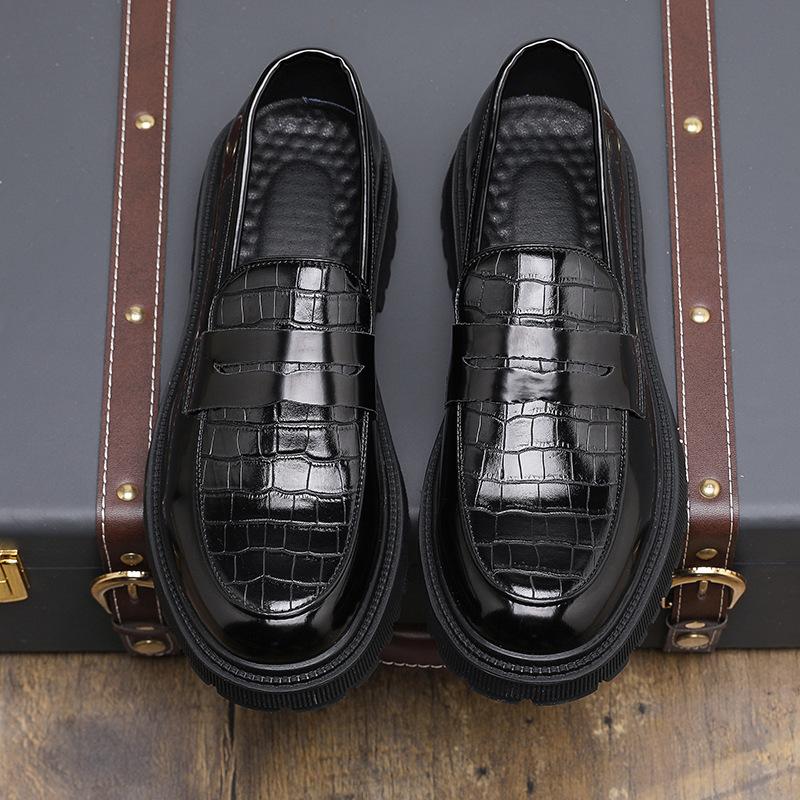 Big-headed Leather Shoes In Spring and Autumn Men Pedal Lazy People Laughing Business Formal Wear Groom Wedding Shoes