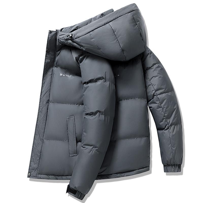 Herren Trendy Kapuzen-Wintermantel Schwarz-Gold Graphen - Lässig, Dick, Vielseitige Oberbekleidung