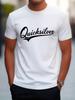 Unisex's QuickSilver Graphic T-Shirt - White With Black Lettering