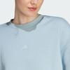 Adidas All Season Fleece Sweatshirt Solid Logo Sports Crewneck Women Sweatshirt Light-Blue IM0305