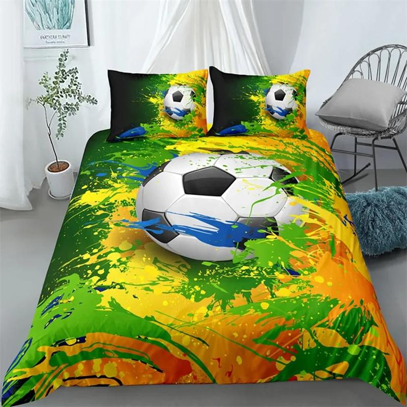 Fußball Bettbezug Set Erwachsene Winter Bettdeckenbezug Sets Kinder, Twin Full Queen King Schlafzimmer Set Heimtextil Housse De Couette