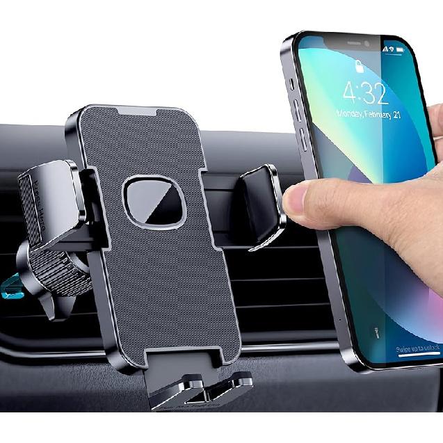 Car Vent Phone Mount for Car [Military-Grade Hook Clip] Phone Stand for Car [Thick Cases Friendly] Air Vent Clip Cell Phone Holder for Smartphone, Air vents