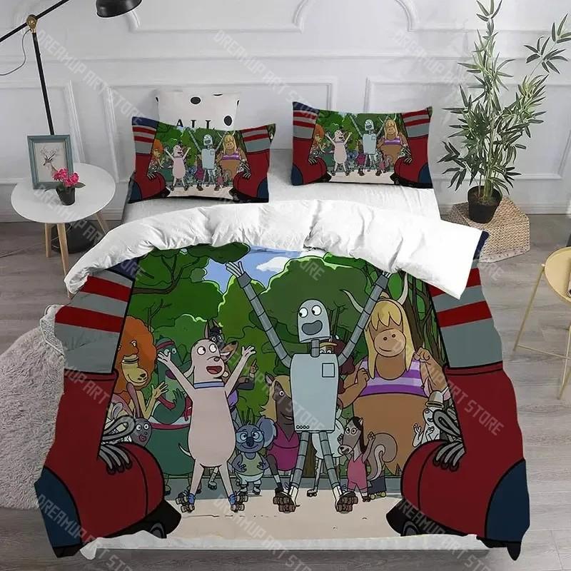 Cartoon Robot Dreams Bettwäschesets Steppdecke Tagesdecke Bettbezug Kissenbezugsets Kinder Erwachsenengröße Heimtextilien