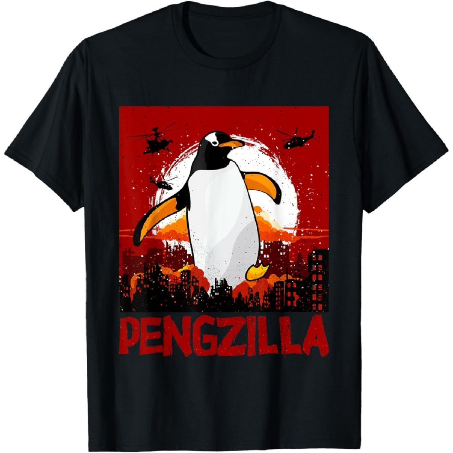 Pengzilla - Penguin Lover Bird Watcher Aquatic Bird T-Shirt S