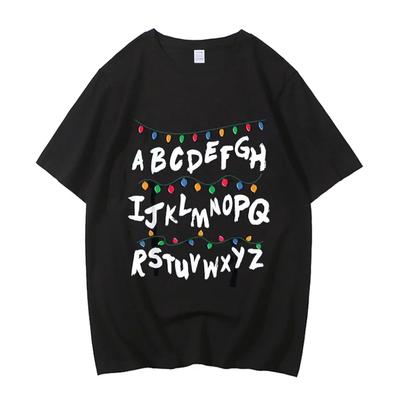 2026 High Quality Cotton Stranger Christmas Light T-shirt Monster Graphic T Shirts Gothic Fashion Vintage Tees