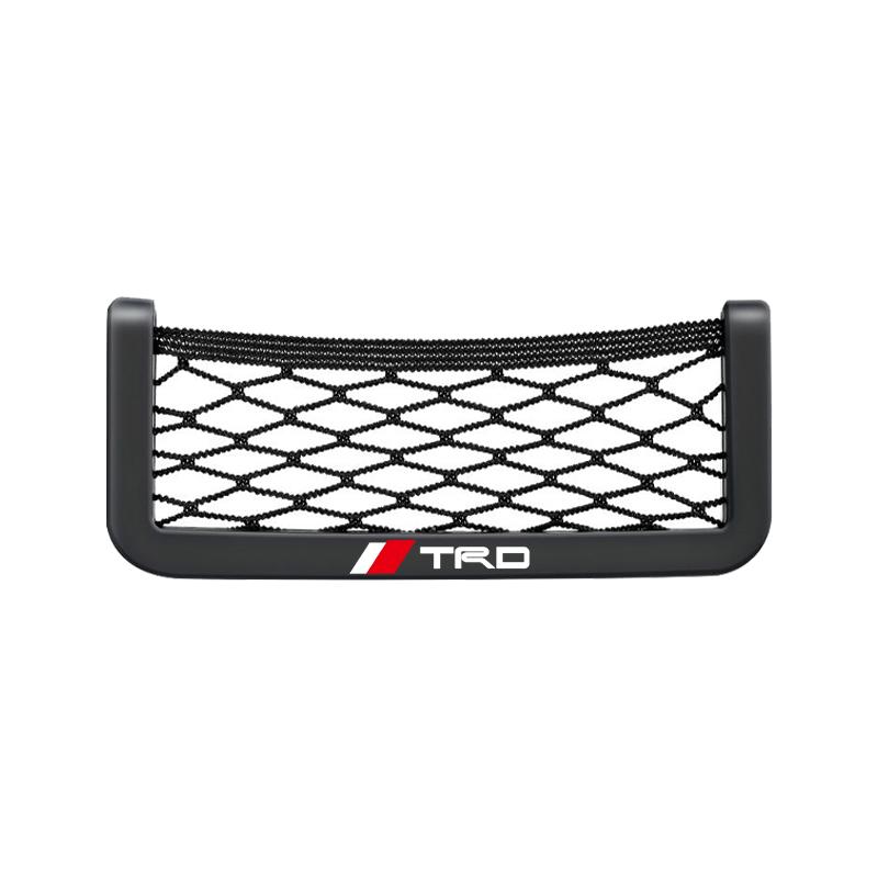 1Pcs Car Net Bag Phone Holder Storage Net Box Pocket Organizer for TRD Toyota GR Corolla Rav4 Auris Camry Yaris CHR Accessories
