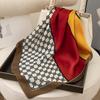 Silk-Feel 90x90 Women's Korean Style Spring/Summer Versatile Printed Square Scarf