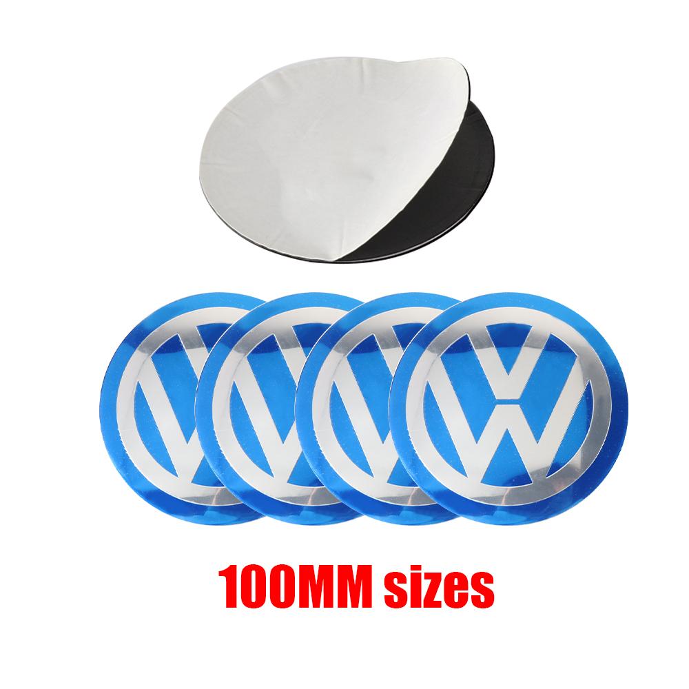 BFPQY1 70mm/80mm/90mm/100mm/120mm Car Wheel Center Hub Cap Sticker For Volkswagen VW Golf GTI Bora ID.3 Tiguan Passat Rline Polo Touran