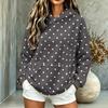 Women's Polka Dot Hooded Flannel Top, Long Sleeve Casual Pullover with Pockets for Fall and Winter