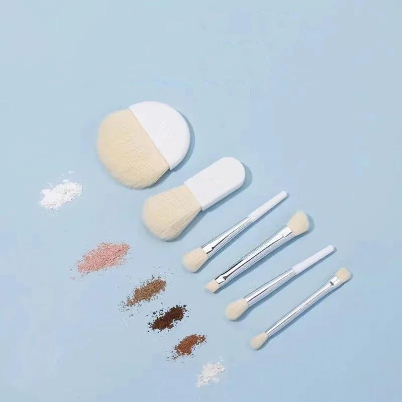 6 Stück Mini Make-up Pinsel Set Professionell Tragbar Foundation Concealer Lidschatten Puder Rouge Pinsel Beauty Make-up Werkzeug