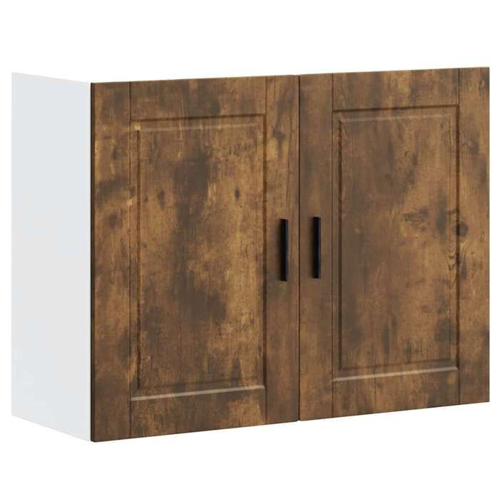 VidaXL Porto Wall-mounted Kitchen Cabinet Smoked Oak Engineered Wood, Kitchen Wall Unit, Cabinet for Kitchen Wall, 854072