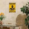 Chicken Metal Sign Caution Area Patrolled By Crazy Chicken Lady Vintage Tin Sign Funny Chicken Sign for Chicken Coop Wall Decor