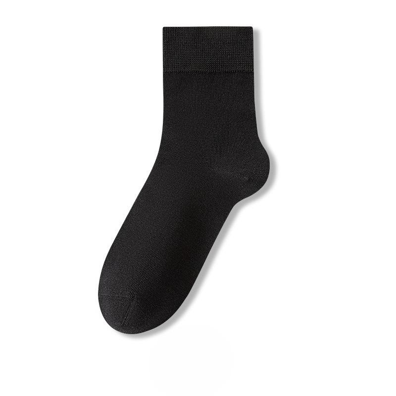 Male Spring and Autumn Business Mesh Eye Pure Cotton Pure Color Antibacterial Deodorant Breathable Tube Socks