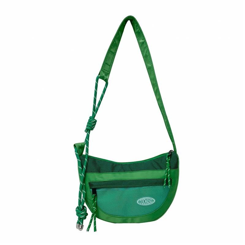 Square Grid Drawstring Childrens Shoulder Bag With Adjustable Strap Shoulder