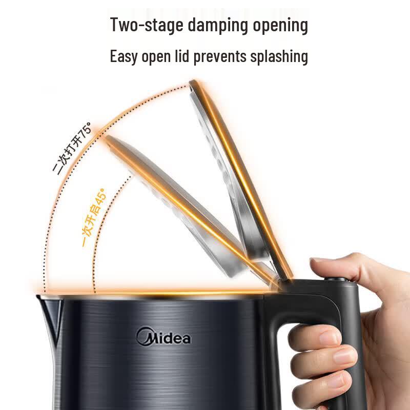 Midea 1.7L Double-Layer Anti-Scald Stainless Steel Electric Kettle CN plug (adapter included)