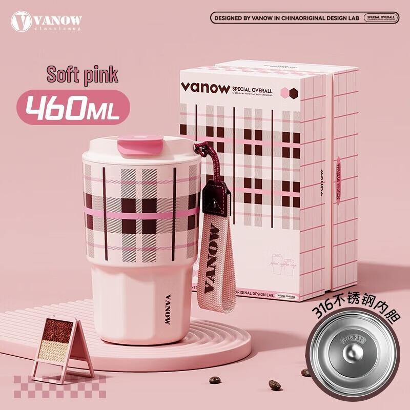 Vanow Ceramic Insulated Travel Mug with Straw