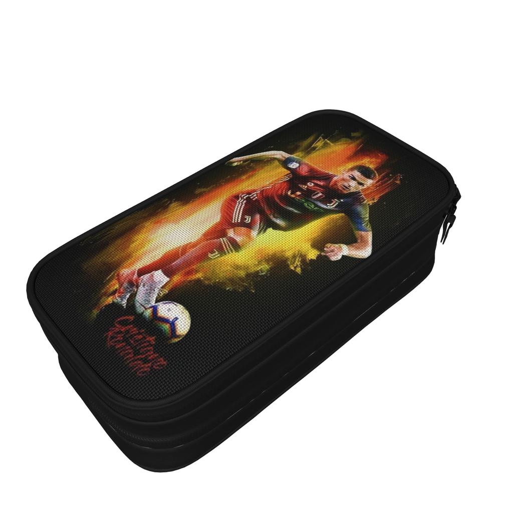 Ronaldos Wallpaper Football Pencil Case Cute Bag Girl Boy Large Storage School Supplies Gift Pencil Box