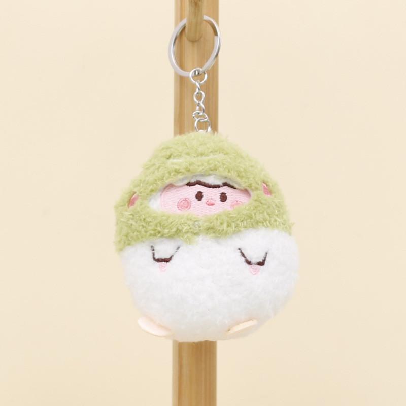 Soft Short Plush Bunny Keychain Pink Green Brown Yellow 10cm For Kids