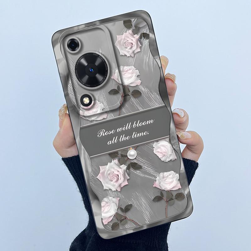 For Huawei Nova Y72 Phone Case Fashion Simplicity Flower Matte Silicone Shell For Huawei Nova Y72S Y63 Y 72 Back Cover Housing